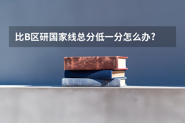 比B区研国家线总分低一分怎么办?