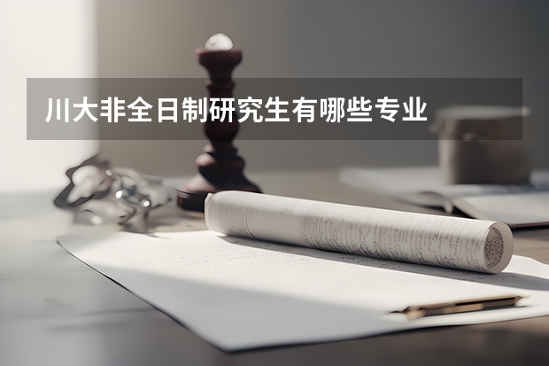 川大非全日制研究生有哪些专业
